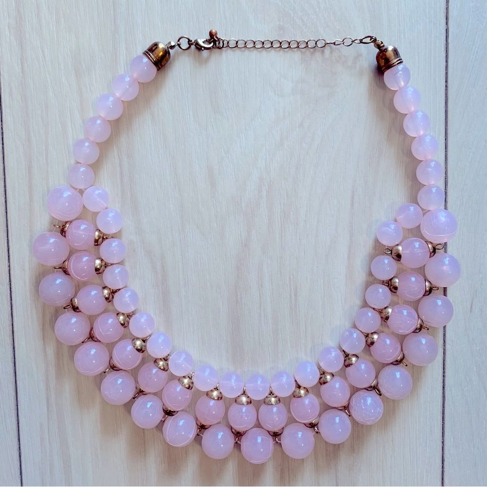 Rose Quartz (faux) Statement Necklace